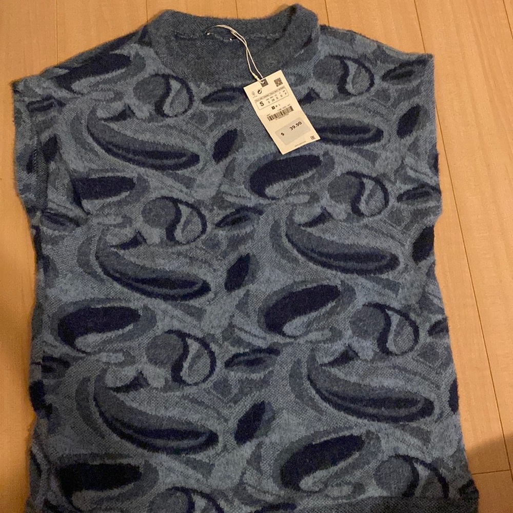 NWT Blue Paisley Zara Sweater